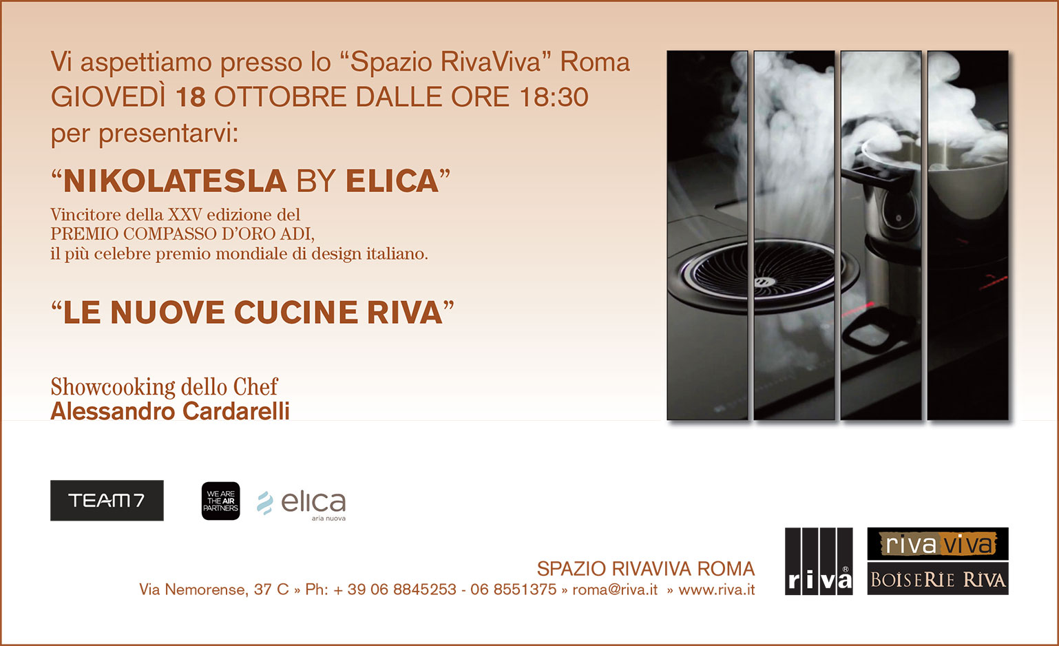 Show-cooking RivaViva Roma giovedì 18 dalle 18.30