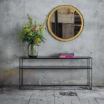 20606 Gold Leaf wall mirror & 20748 Charcoal sofa console (2)