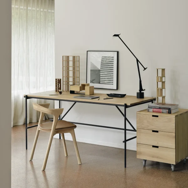 50115_Oak_Oscar_desk_51488_Oak_Bok_dining_chair_cognac_leather_50620_Oak_Billy_drawer_unit_WEB