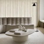 20267_N701_sofa_2_seater_20264_N701_90_round_corner_Ecru_Eco_fabric_26412_Elements_coffee_table_off_white_pebble_shape_21755_Dunes_rug_sand_web