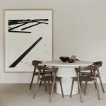 26423_Elements_dining_table_off_white_round_10686_Bok_dining_chair_teak_brown_HQ