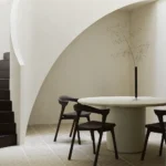 51551_Bok_dining_chair_Brown_frame_Black_leather_cushion_26425_Elements_dining_table_Off_White_HQ